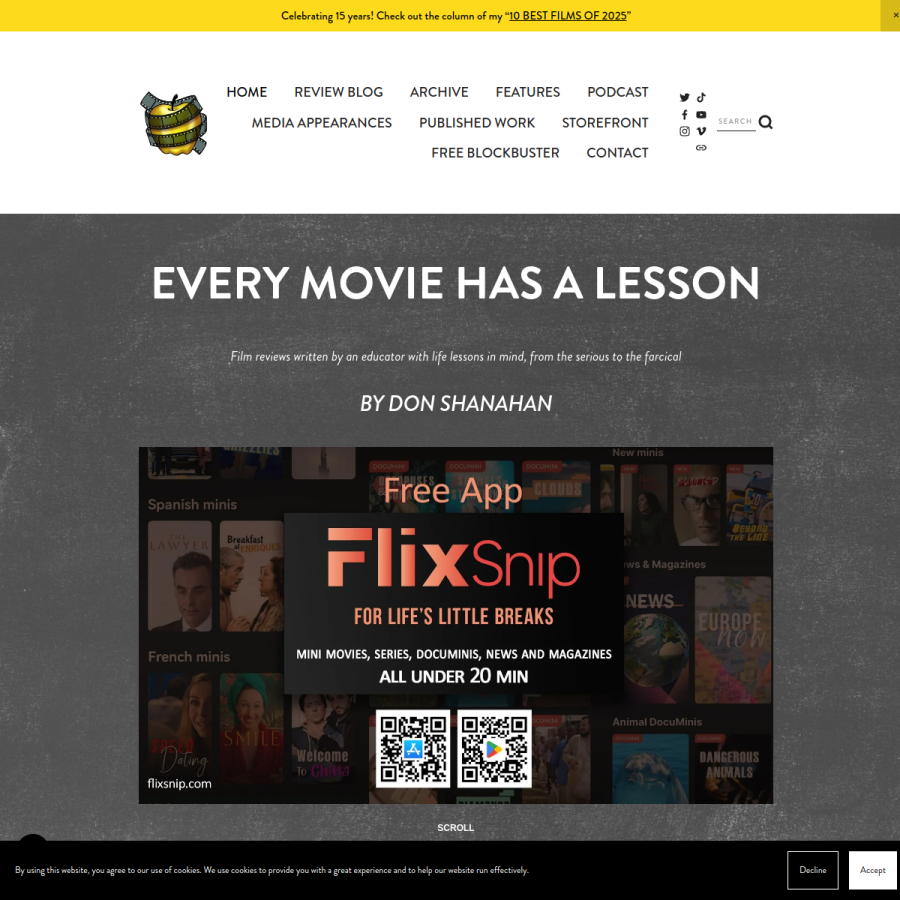 everymoviehasalesson.com homepage screenshot