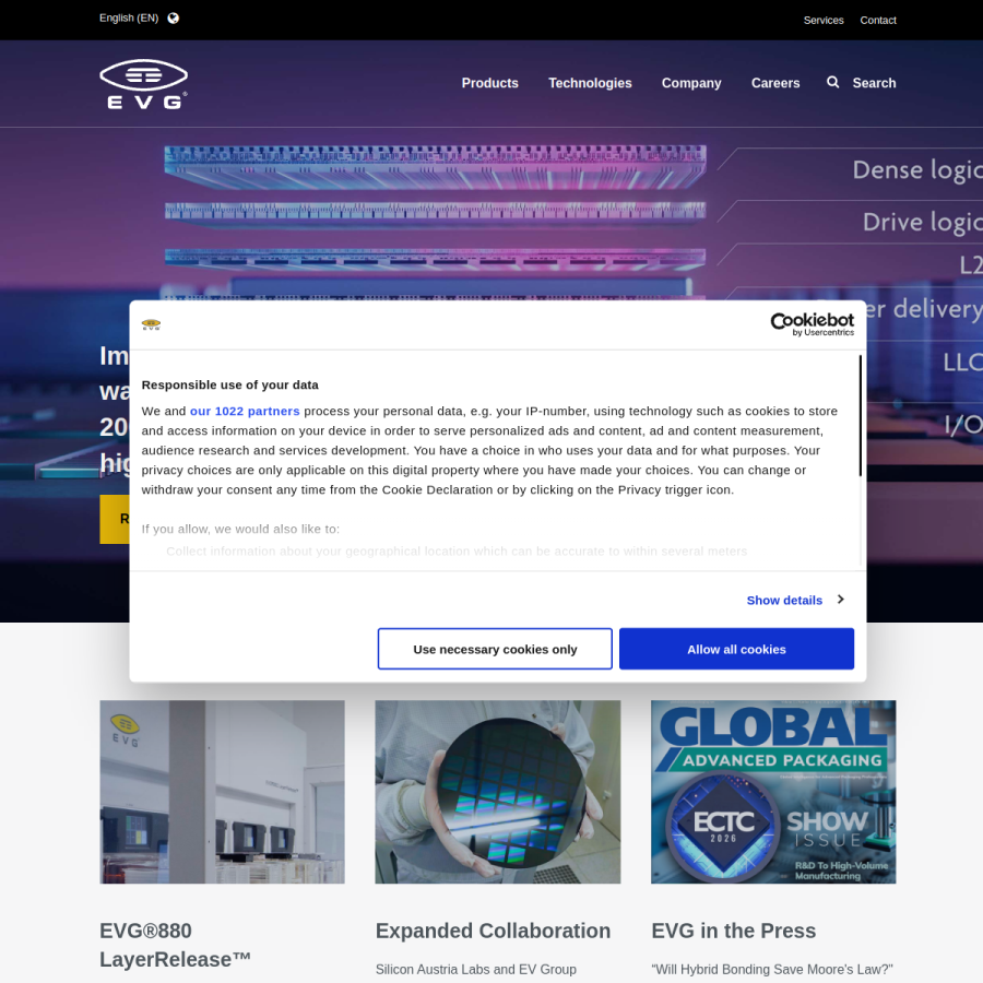evgroup.com homepage screenshot