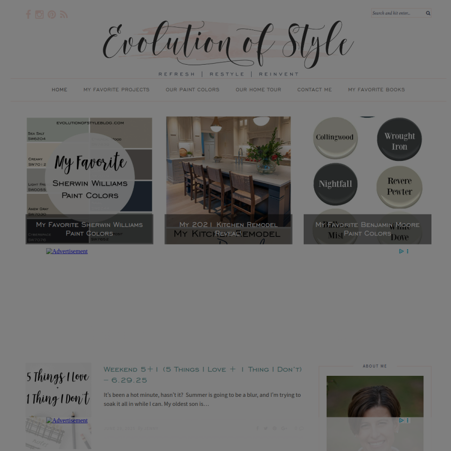 evolutionofstyleblog.com homepage screenshot