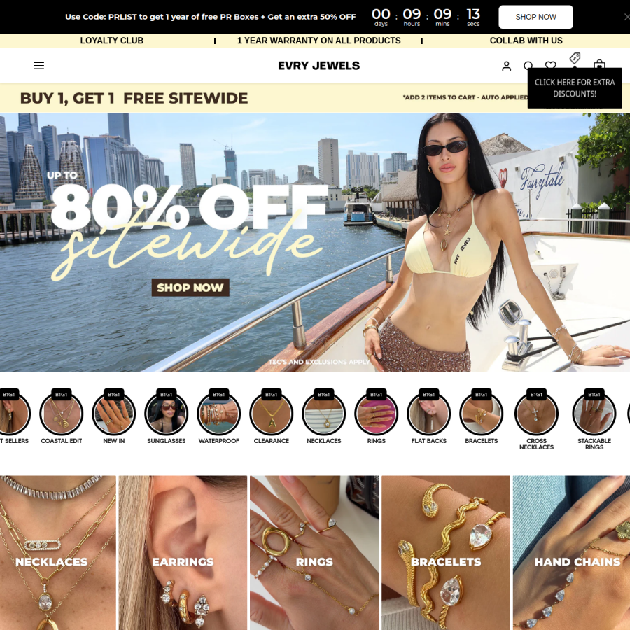 evryjewels.com homepage screenshot