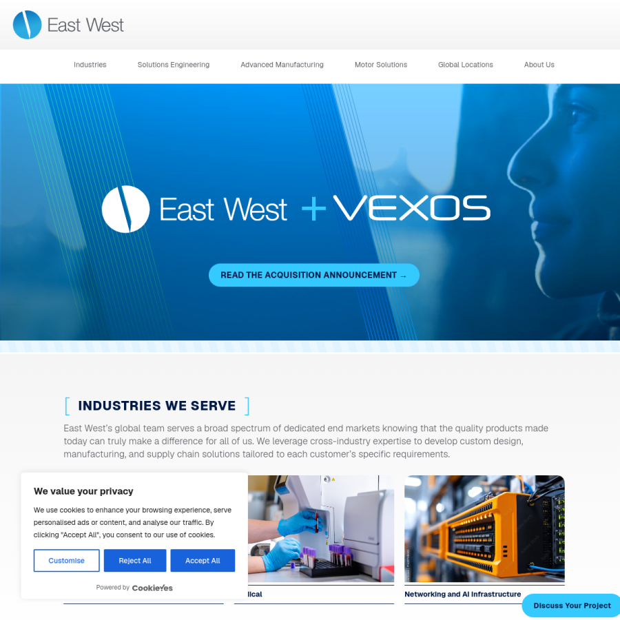 ewmfg.com homepage screenshot