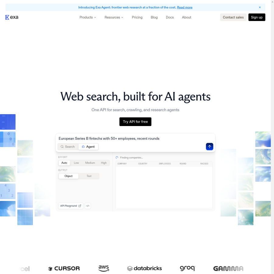 exa.ai homepage screenshot