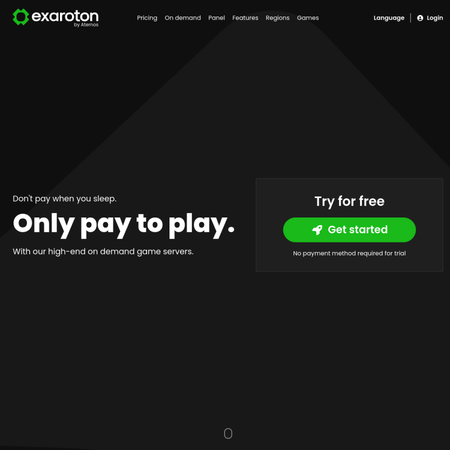 exaroton.com homepage screenshot