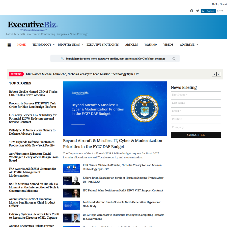 executivebiz.com homepage screenshot