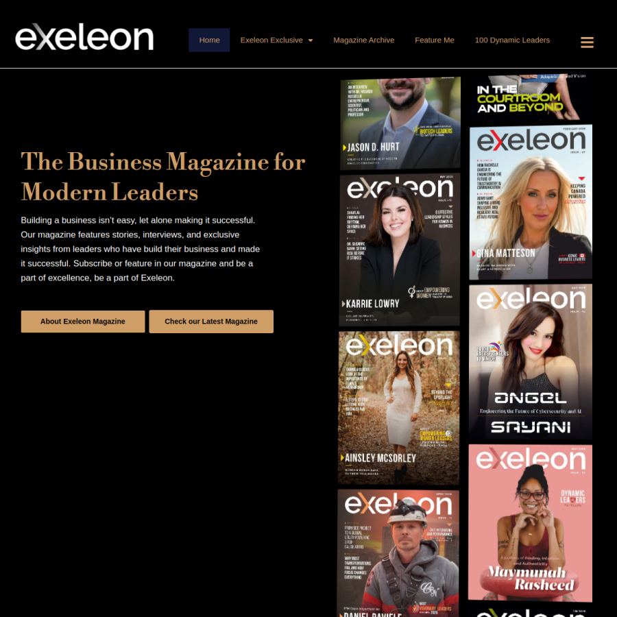 exeleonmagazine.com homepage screenshot