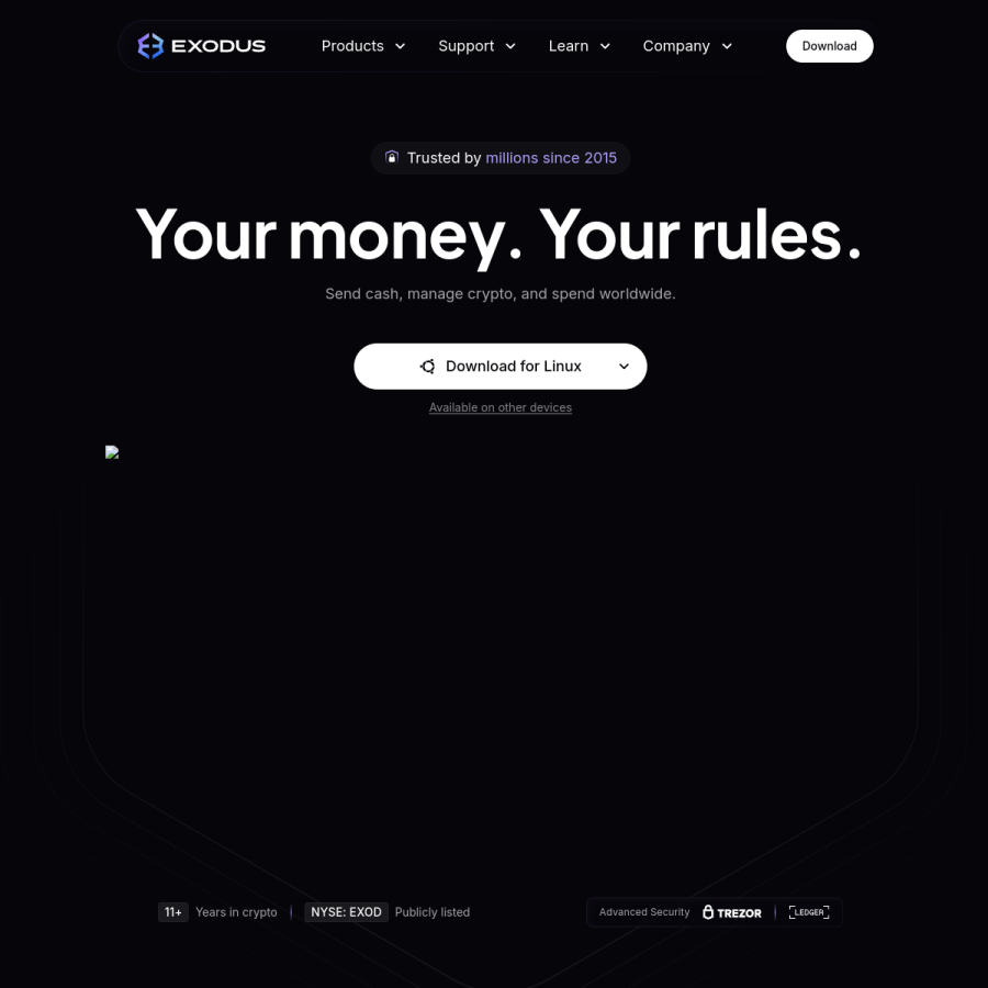 exodus.com homepage screenshot