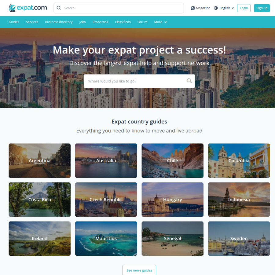 expat.com homepage screenshot