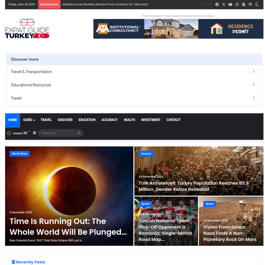 expatguideturkey.com homepage screenshot