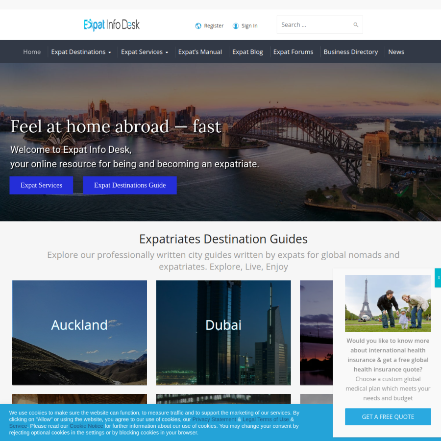 expatinfodesk.com homepage screenshot
