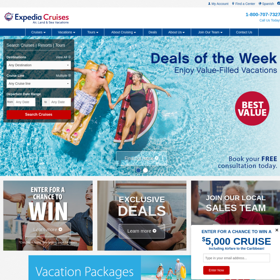 expediacruises.com homepage screenshot