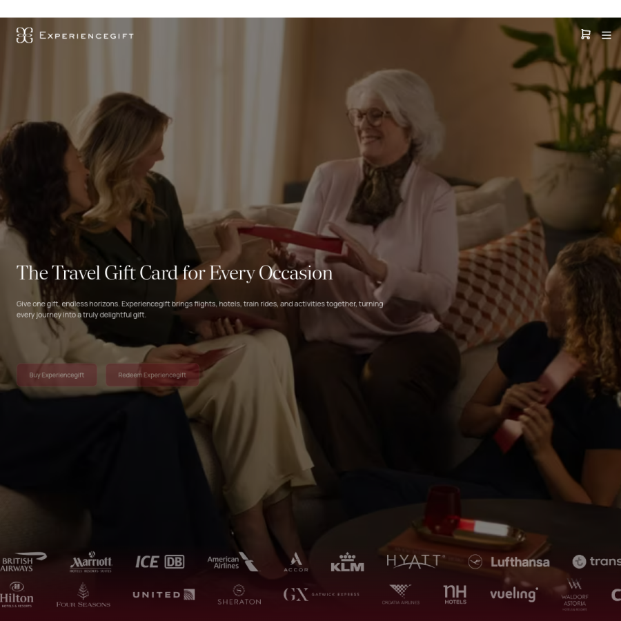 experiencegift.com homepage screenshot