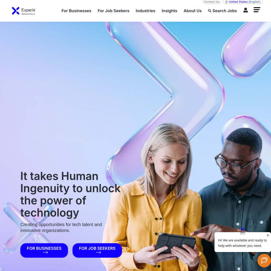 experis.com homepage screenshot