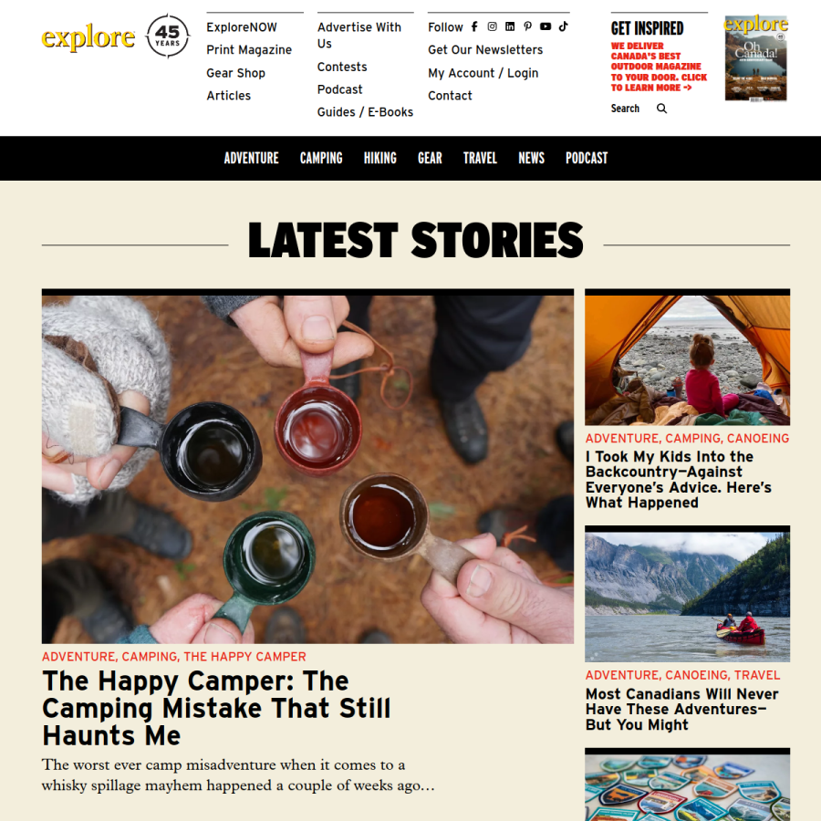 explore-mag.com homepage screenshot