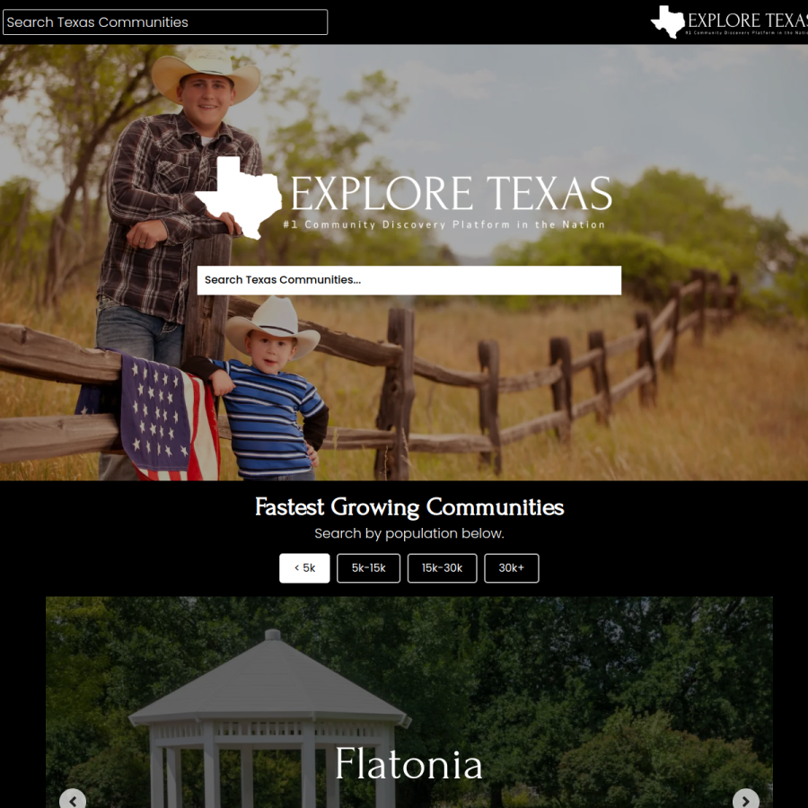 exploretexas.com homepage screenshot