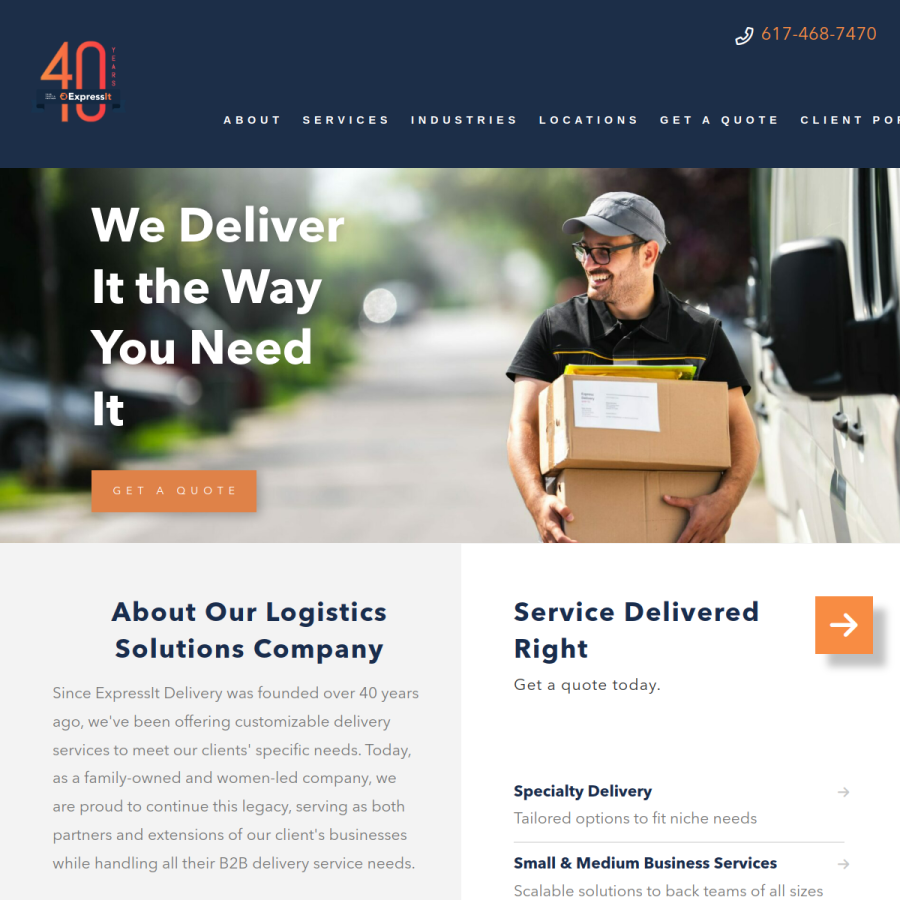 expressitdelivery.com homepage screenshot