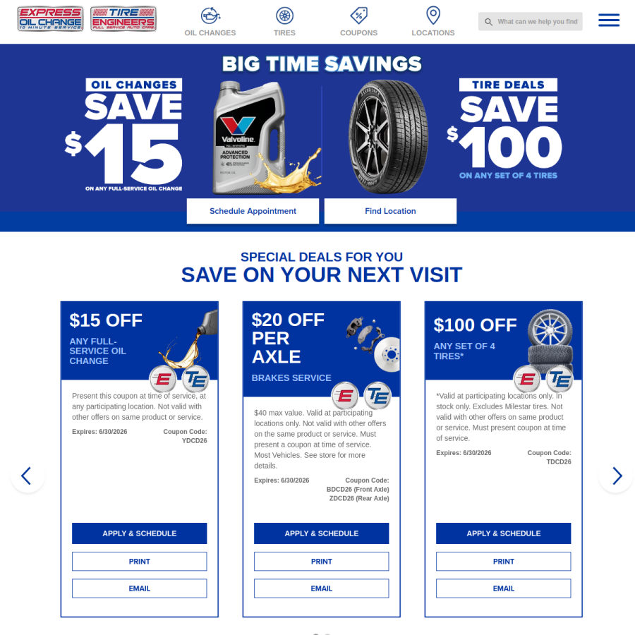expressoil.com homepage screenshot
