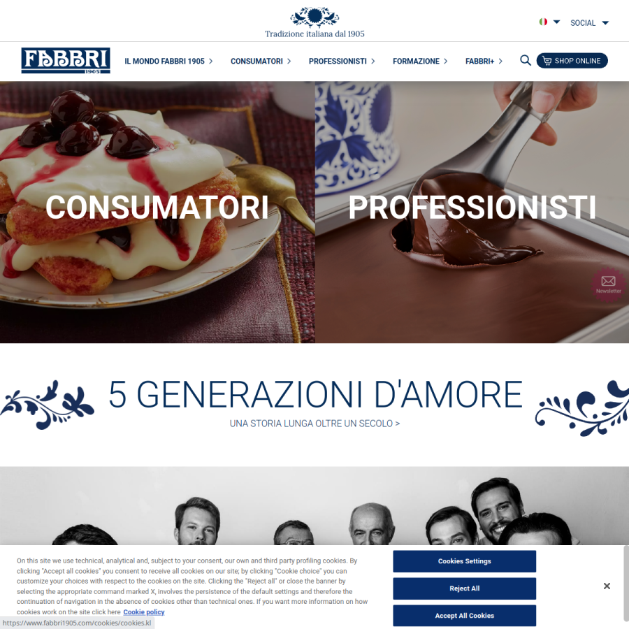 fabbri1905.com homepage screenshot