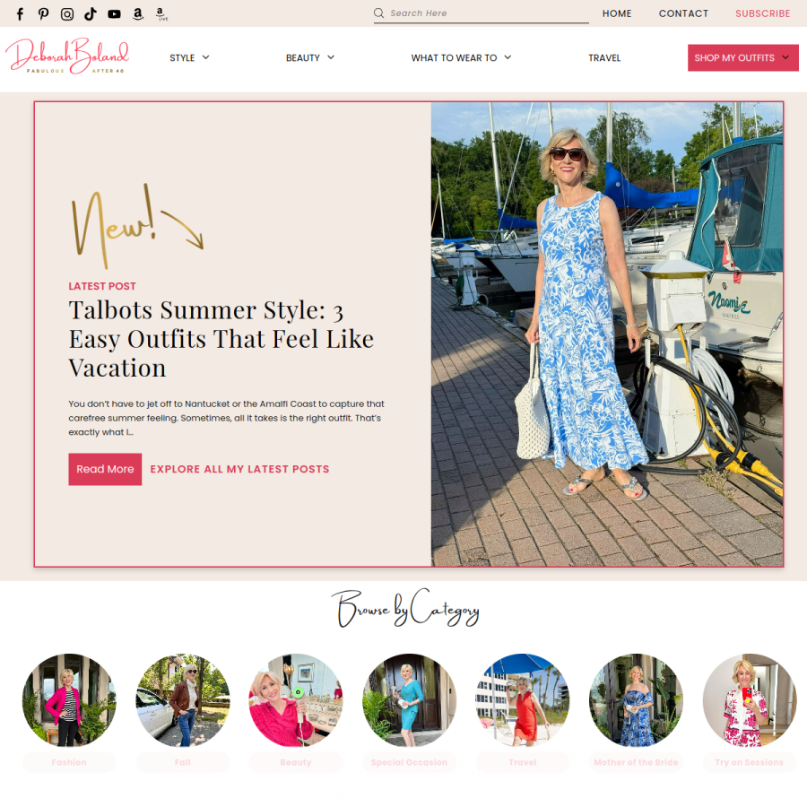fabulousafter40.com homepage screenshot