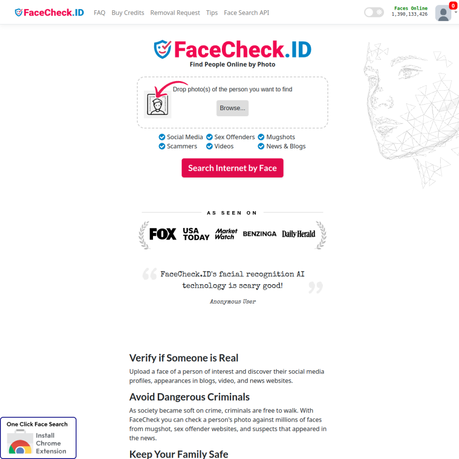 facecheck.id homepage screenshot