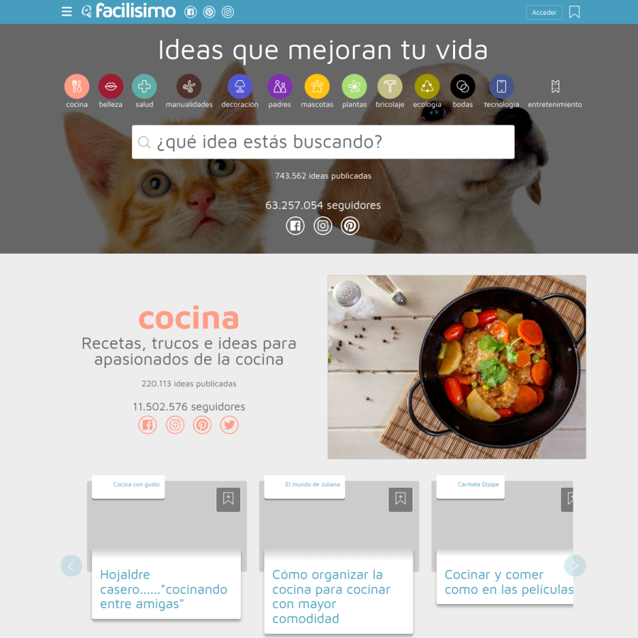 facilisimo.com homepage screenshot