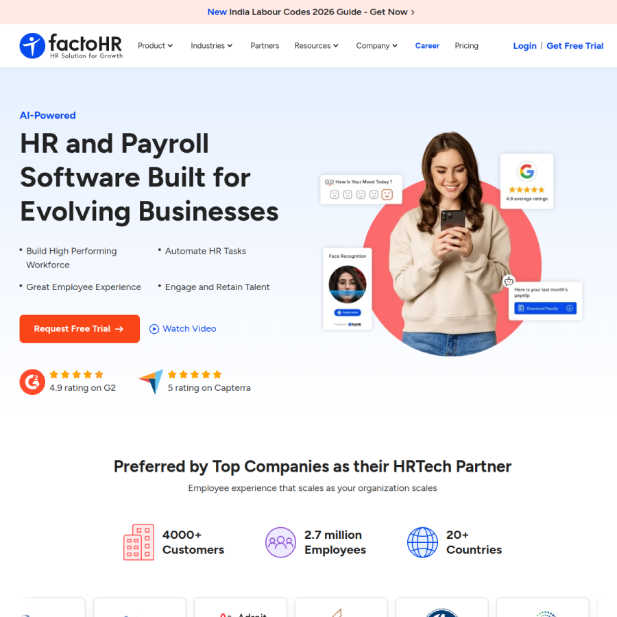 factohr.com homepage screenshot