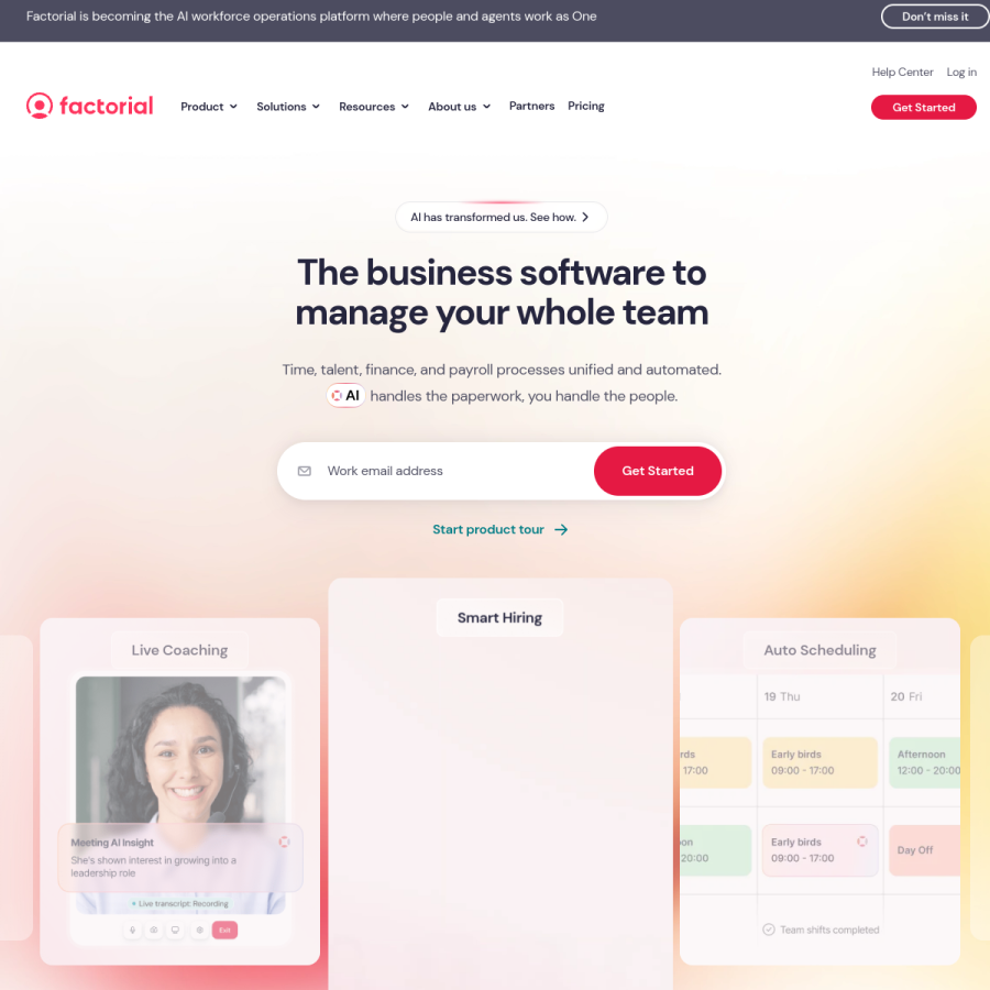factorialhr.com homepage screenshot