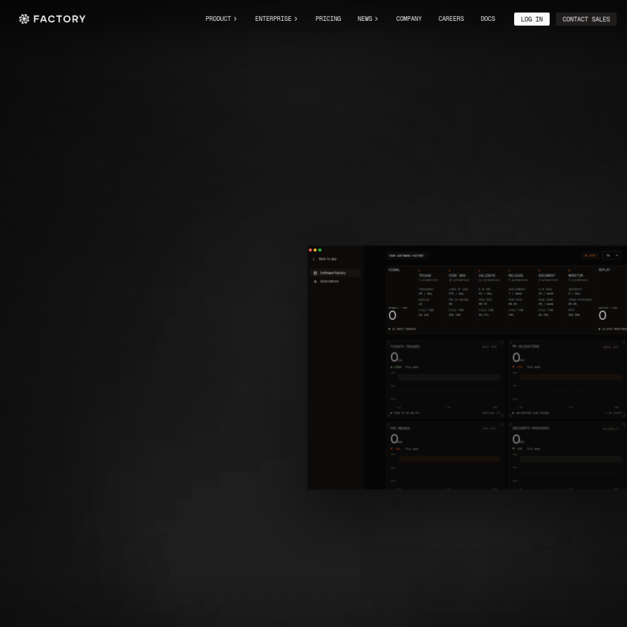 factory.ai homepage screenshot
