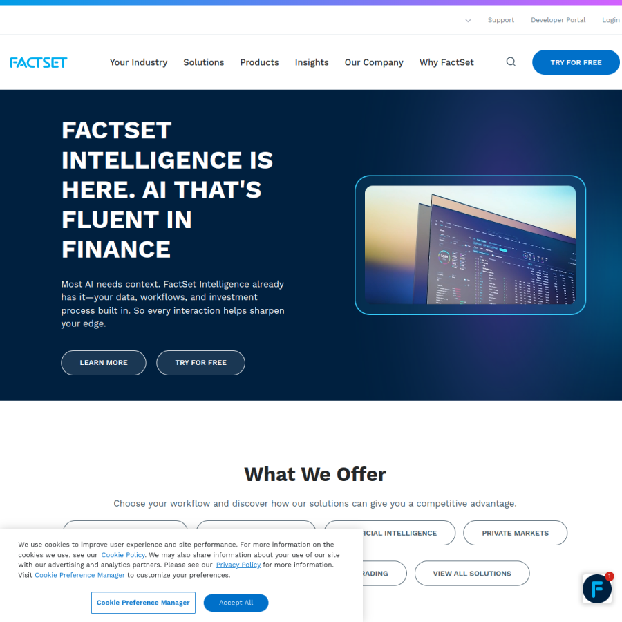 factset.com homepage screenshot