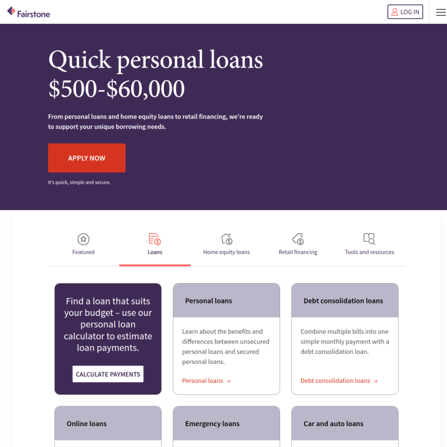 fairstone.ca homepage screenshot
