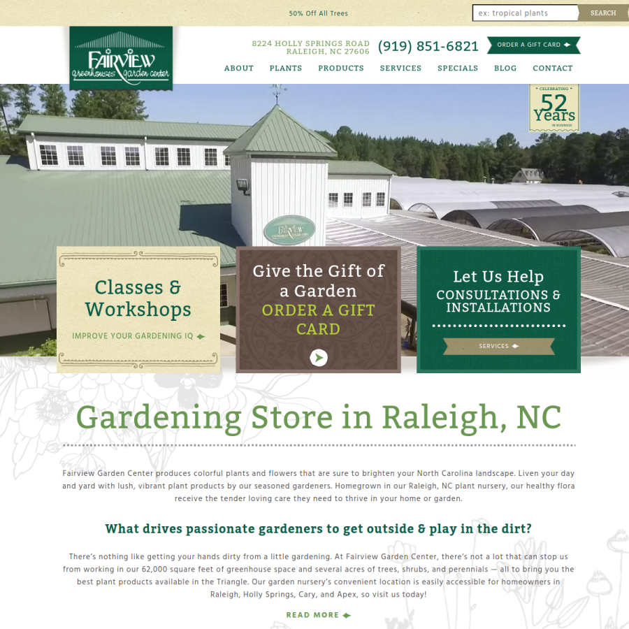 fairviewgardencenter.com homepage screenshot