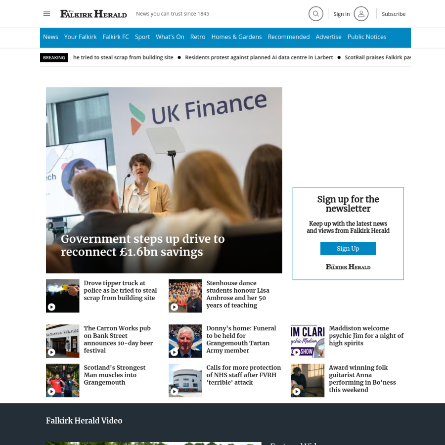 falkirkherald.co.uk homepage screenshot