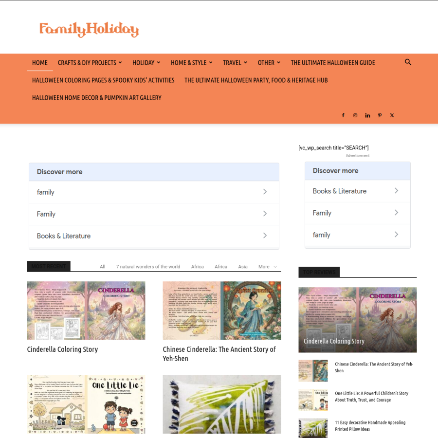familyholiday.net homepage screenshot
