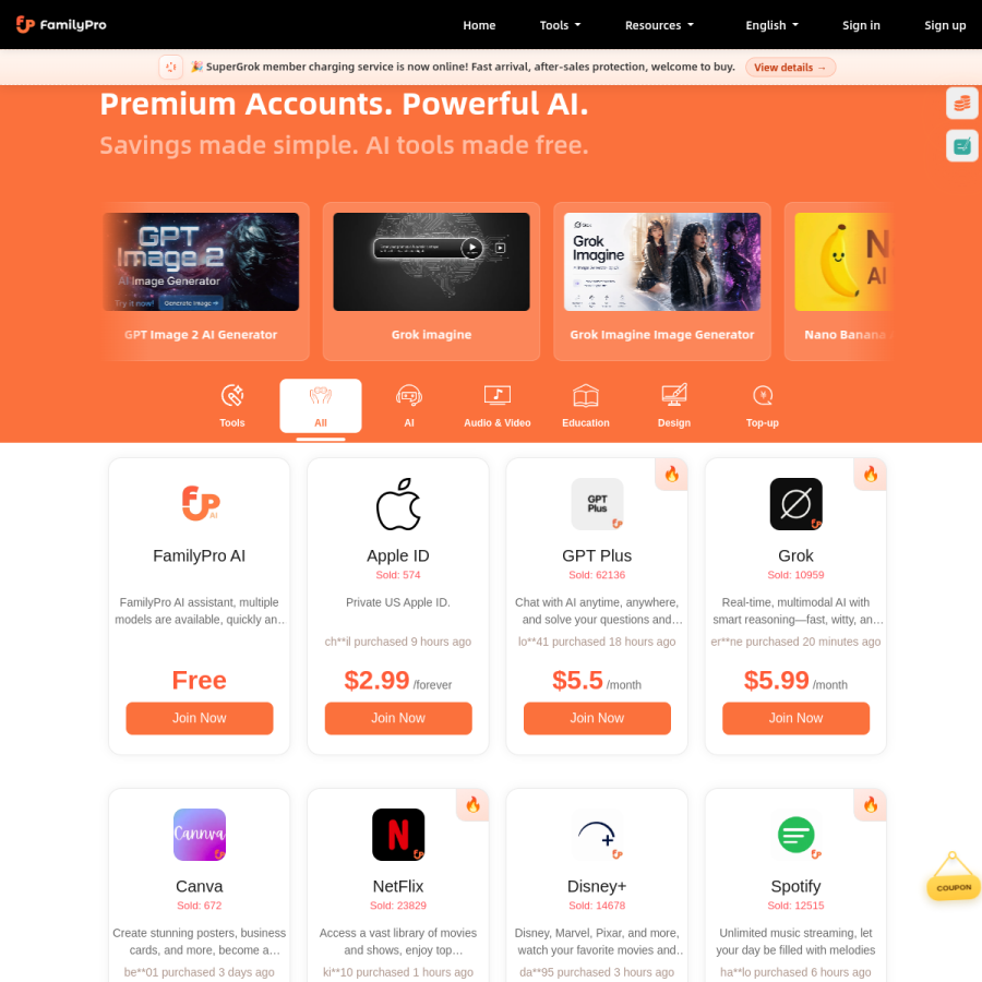 familypro.io homepage screenshot