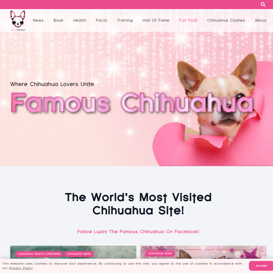 famouschihuahua.com homepage screenshot