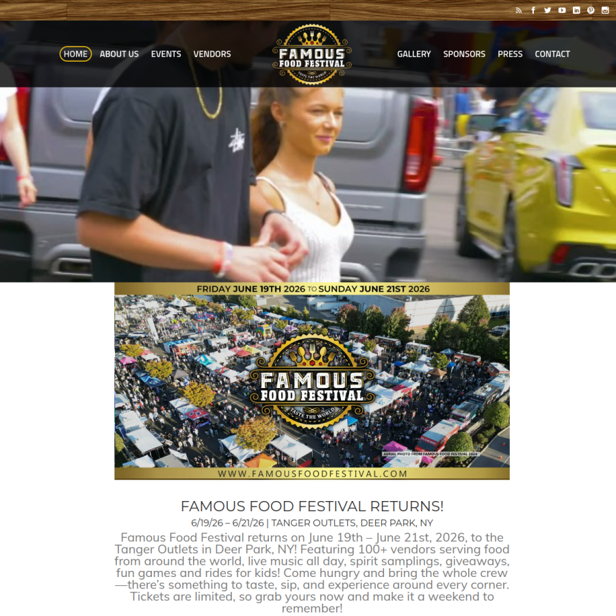 famousfoodfestival.com homepage screenshot