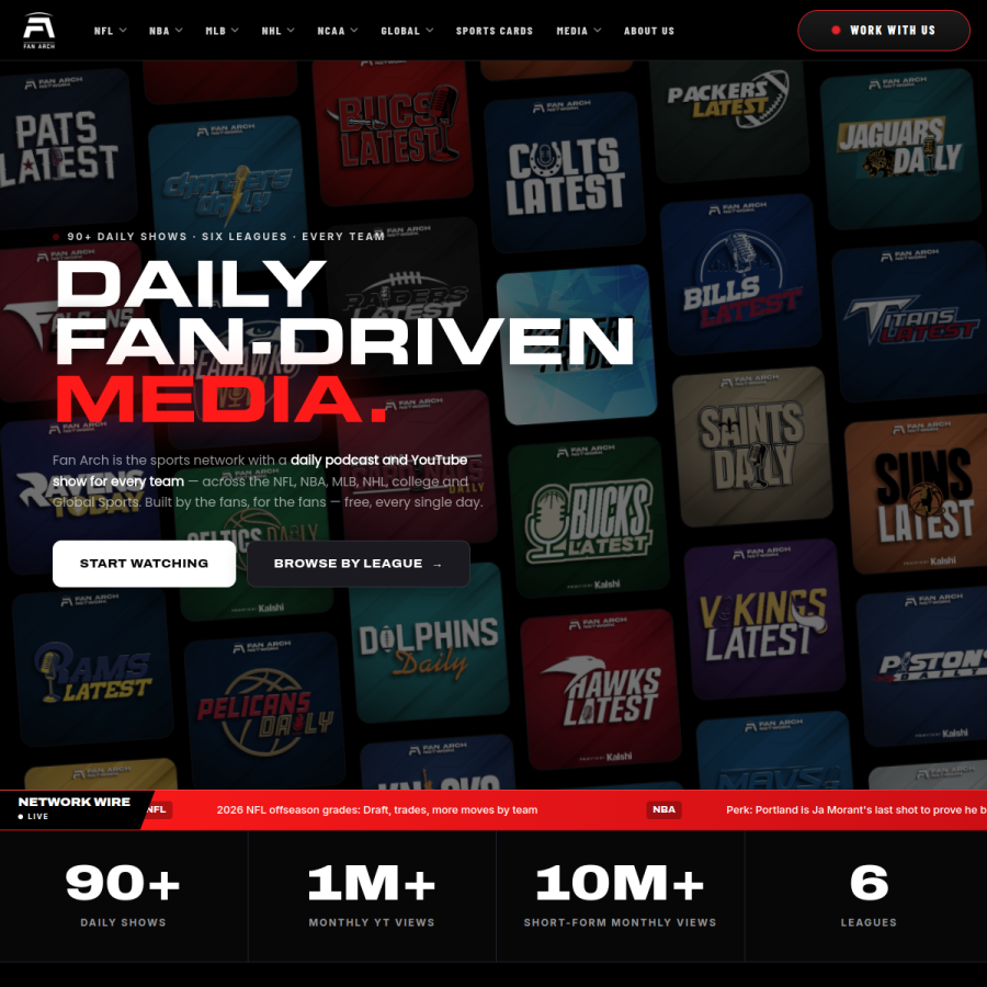 fanarch.com homepage screenshot