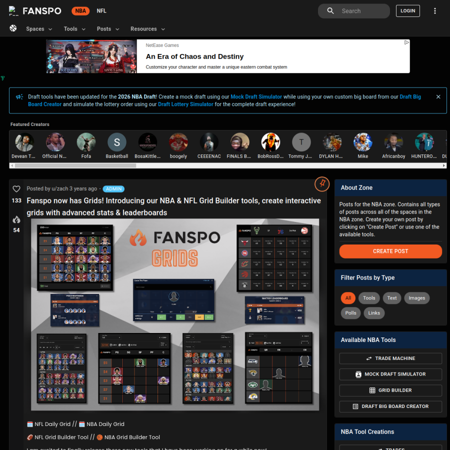 fanspo.com homepage screenshot