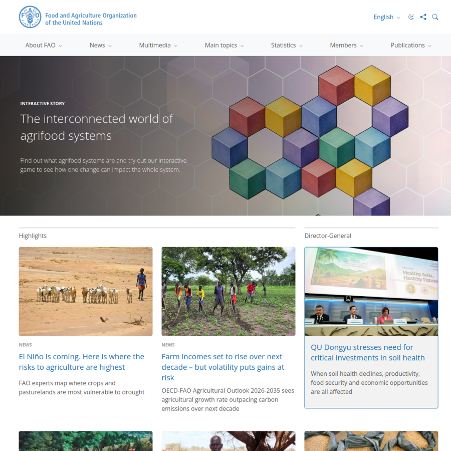 fao.org homepage screenshot