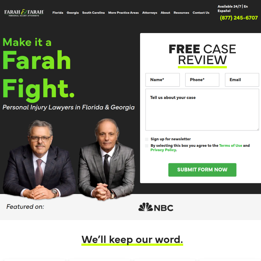 farahandfarah.com homepage screenshot