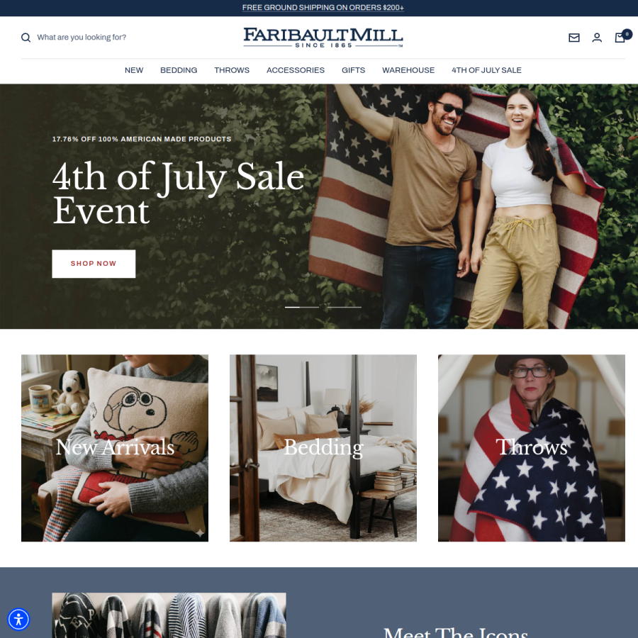 faribaultmill.com homepage screenshot