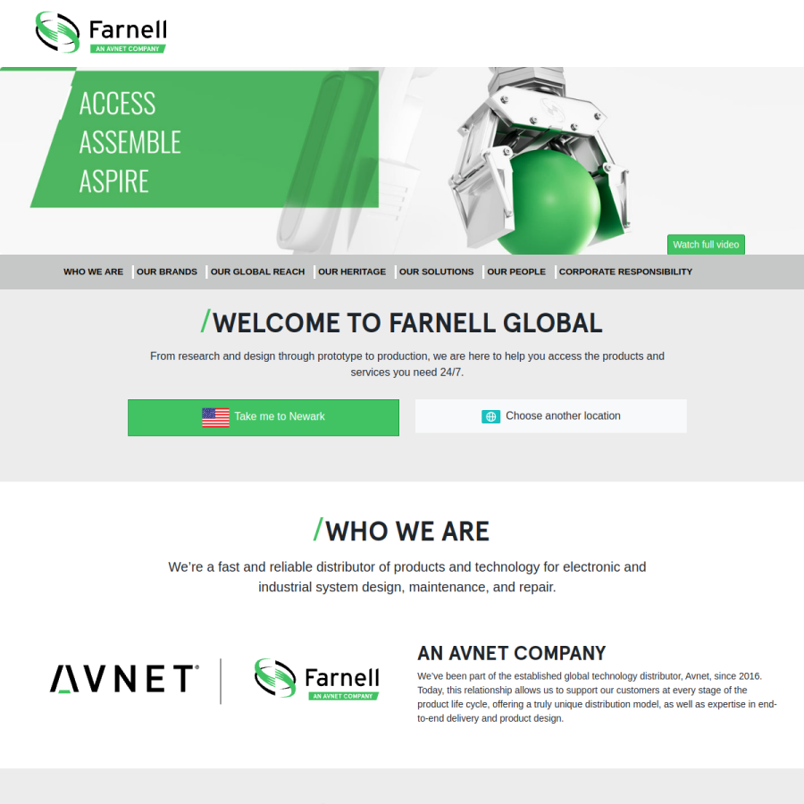 farnell.com homepage screenshot