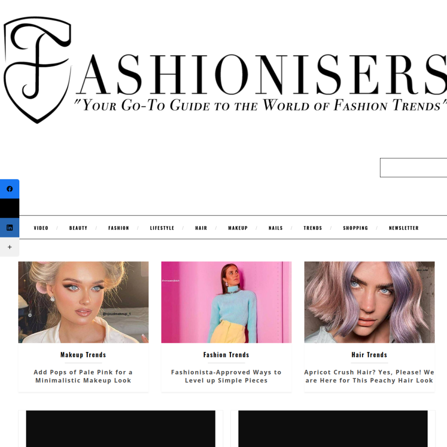 fashionisers.com homepage screenshot