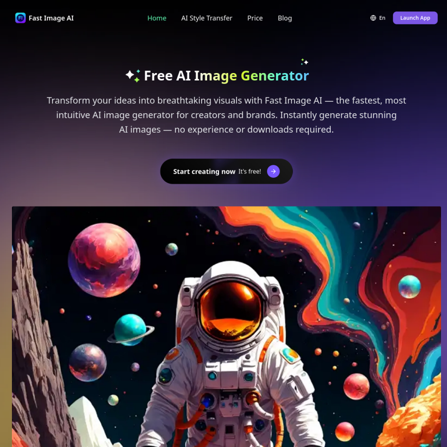 fastimage.ai homepage screenshot
