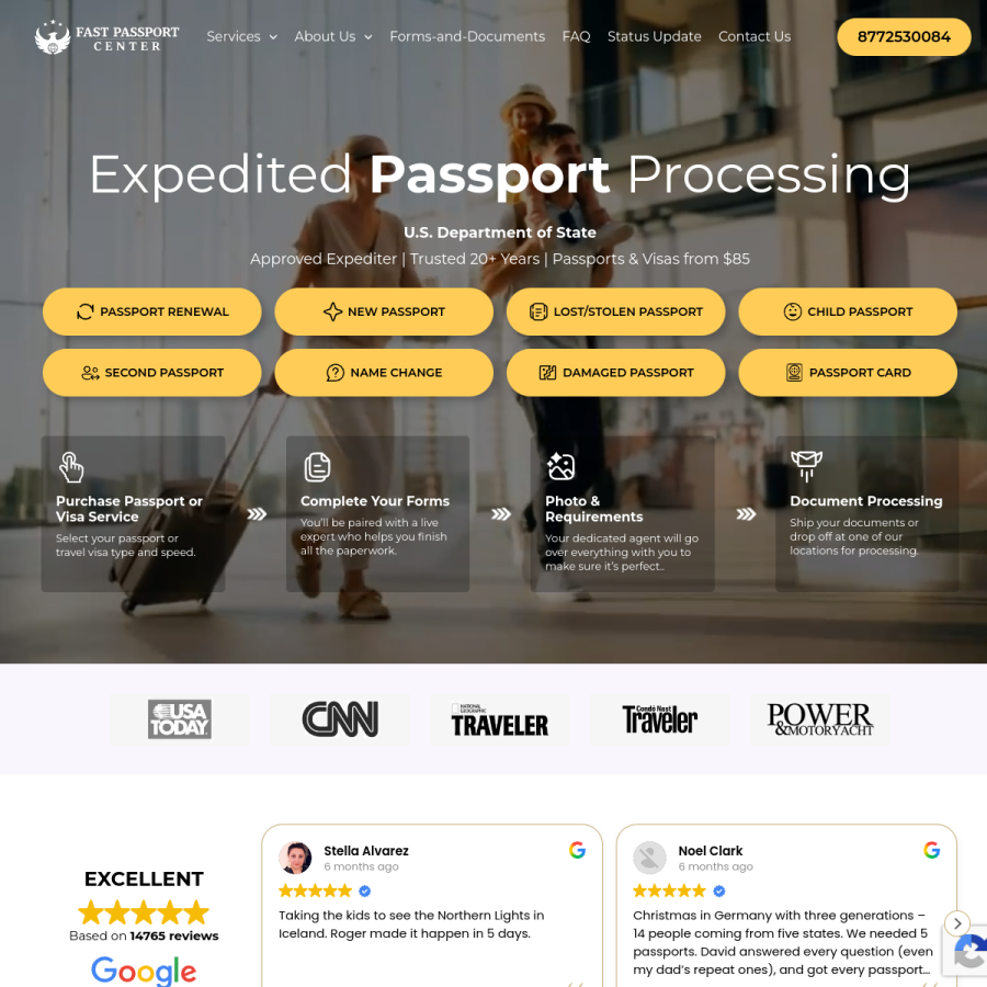 fastpassportcenter.com homepage screenshot