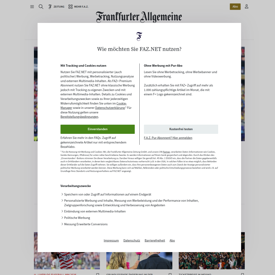 faz.net homepage screenshot