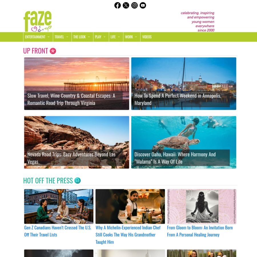faze.ca homepage screenshot