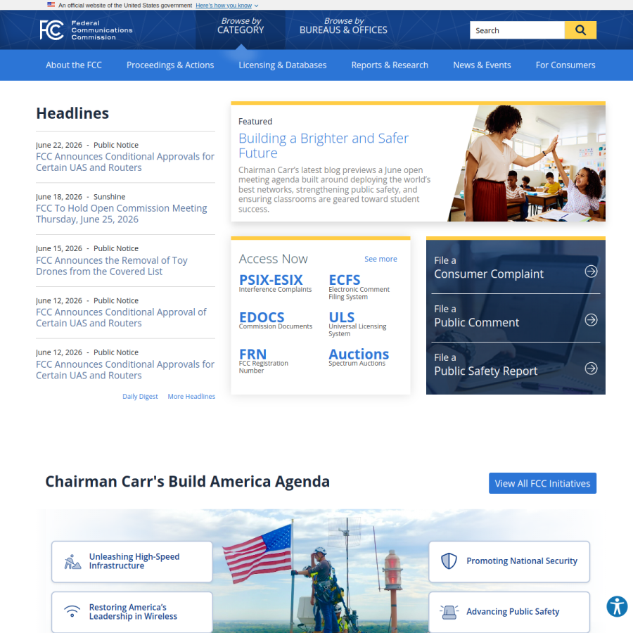 fcc.gov homepage screenshot