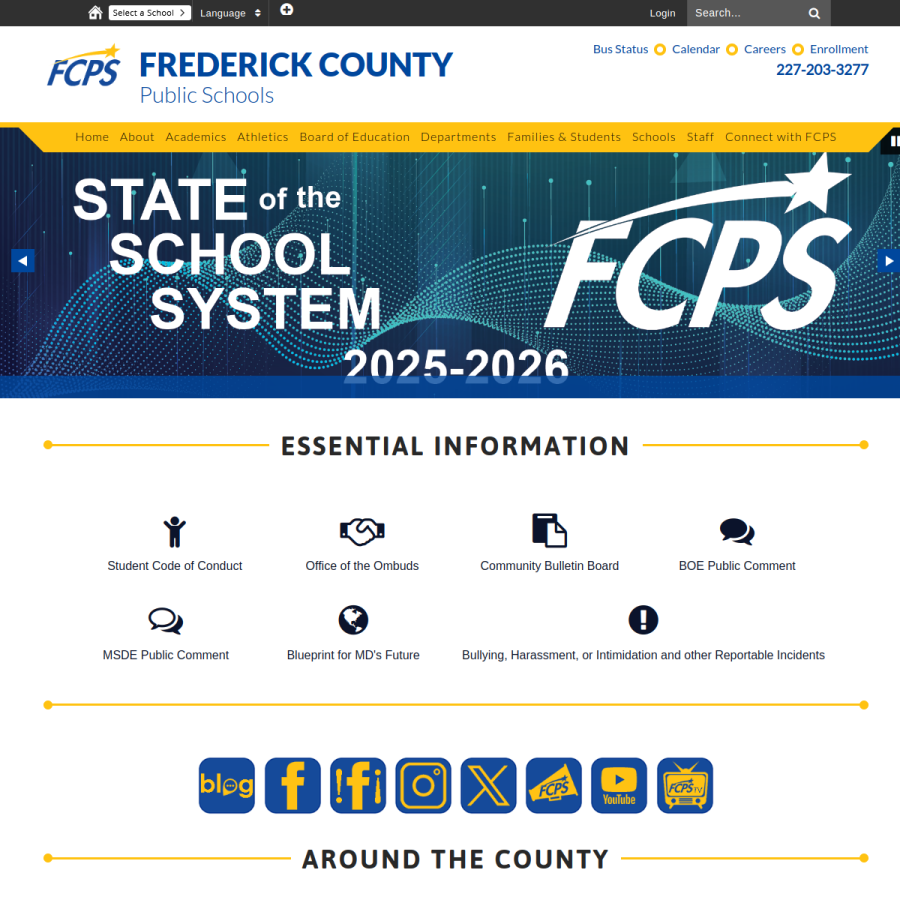 fcps.org homepage screenshot