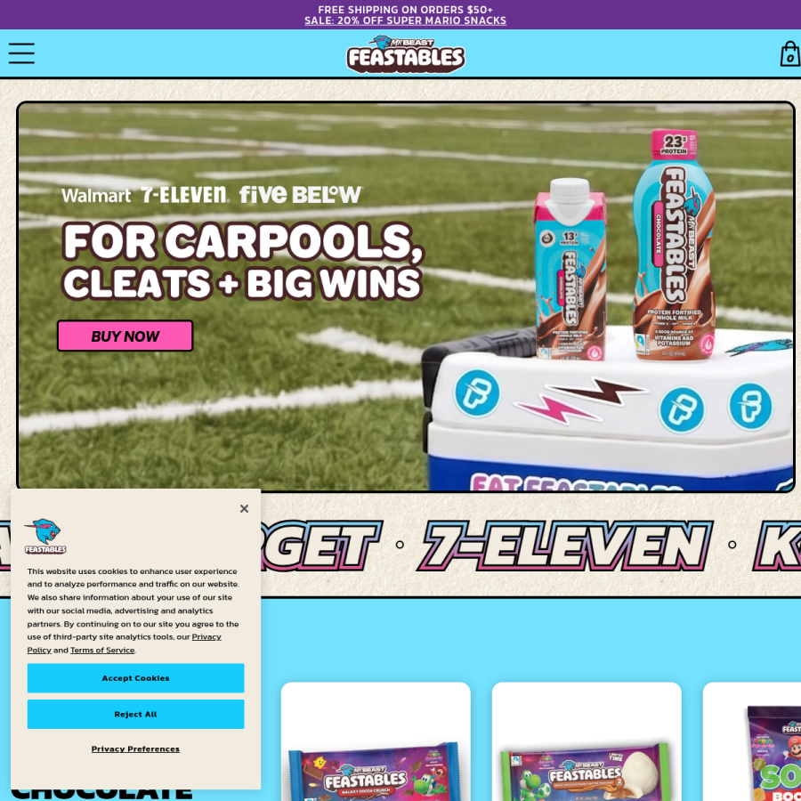 feastables.com homepage screenshot