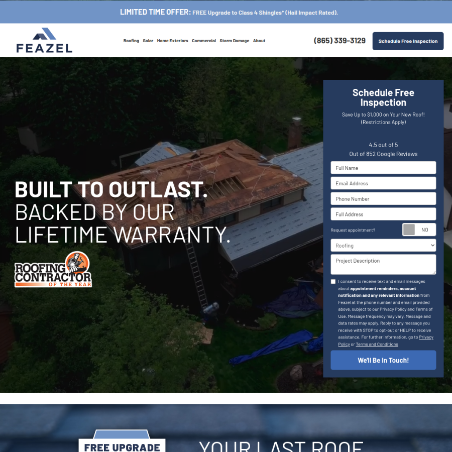 feazelinc.com homepage screenshot